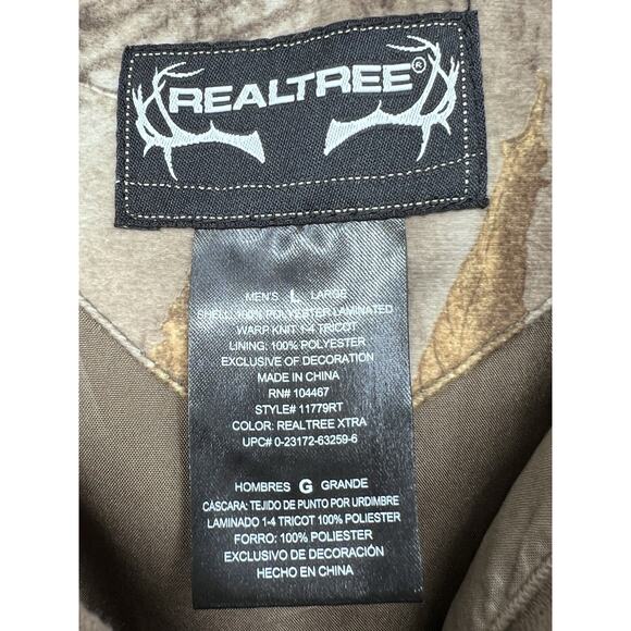 Real Tree Men’s Scent Control Camouflage Hunting Jacket Size L Outdoor Fishing - Picture 9 of 16